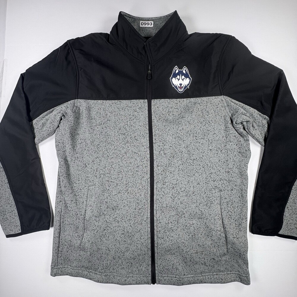 New Captivating UConn Huskies 1/4 Zip Pullover Mens XL Gray Sweater